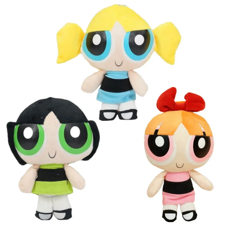 

3pcs Cartoon anime Power puff plush Girls figure Blossom Buttercup Bubbles cute plush stuffed doll toy 20cm