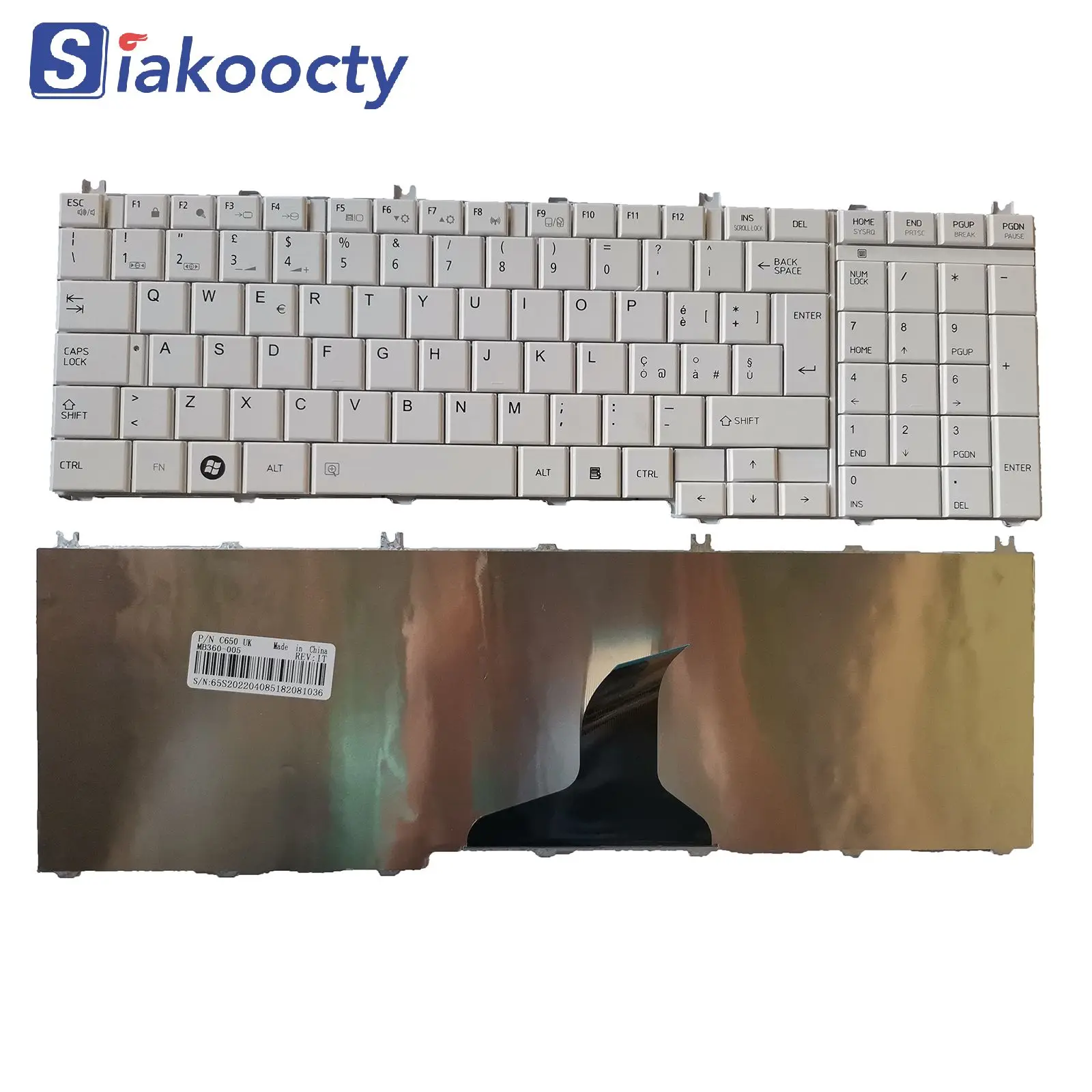 

IT Keyboard FOR TOSHIBA Satellite C650 C650D L670 L670D L750 L755 WHITE