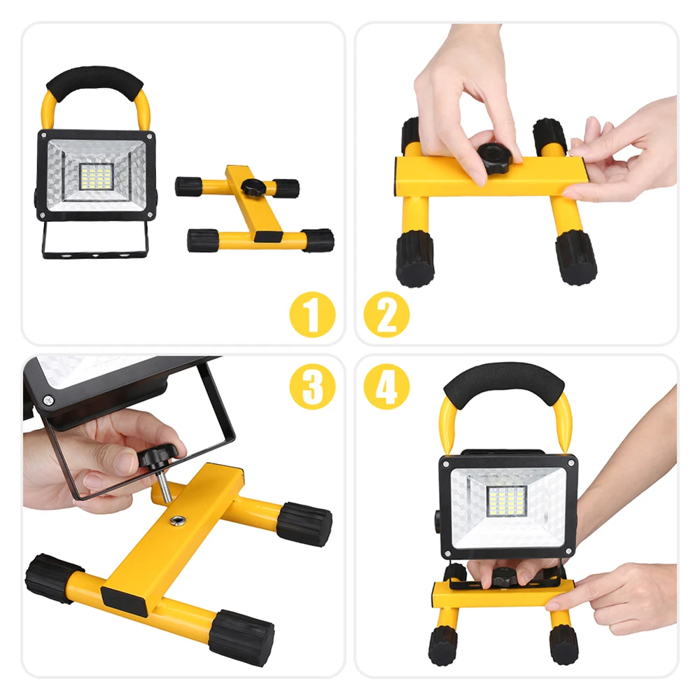 30W LED Portable Rechargeable Floodlight Waterproof Spotlight Battery Powered Searchlight Outdoor Work Lamp Camping Lantern | Освещение