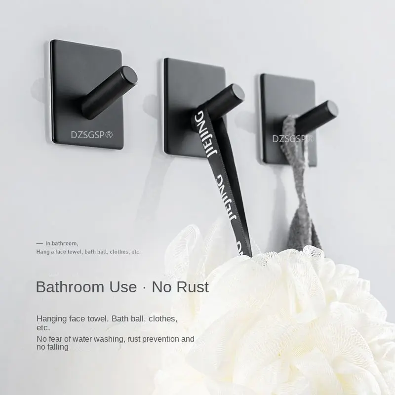 

304 Stainless Steel Hanging Hook Adhesive Wall Coat Rack Tower Hooks Key Holder Kitchen Accessories