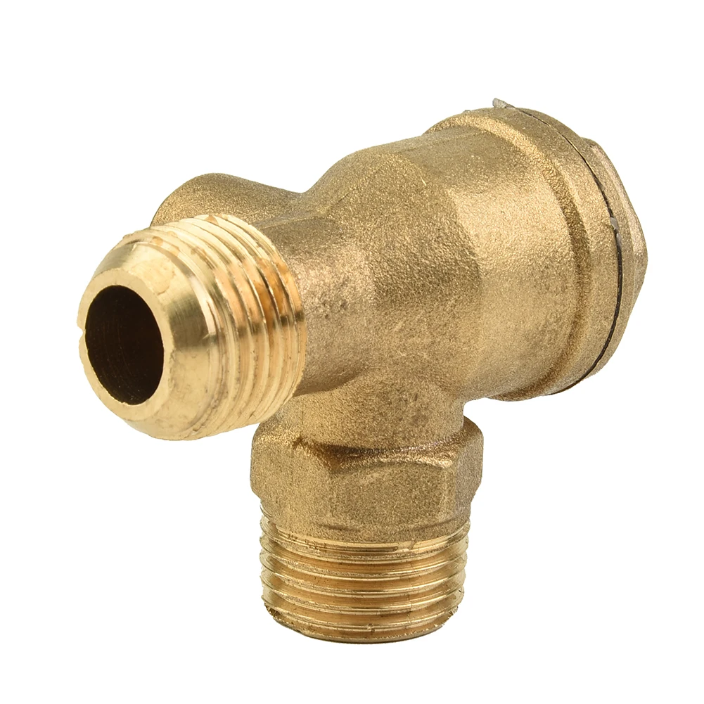 

Brass 20*20*10mm Air Compressor Check Valve Nickel Plating Corrosion Resistance 3-Port Brass Male Threaded Check Valve Connector