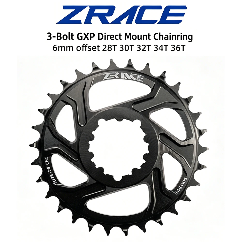 Фото Ведущая звезда ZRACE 6 мм с вылетом 1x12 скоростей, 28T 30T 32T 34T 36T, алюминий 7075, прямое крепление для шатунов GXP, совместима с трансмиссией Eagle №1