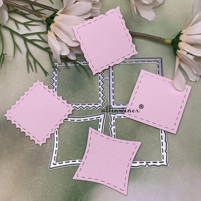 

4Pcs Irregular square frame Metal Cutting Dies for DIY Scrapbooking Album Paper Cards Decorative Crafts Embossing Die Cuts