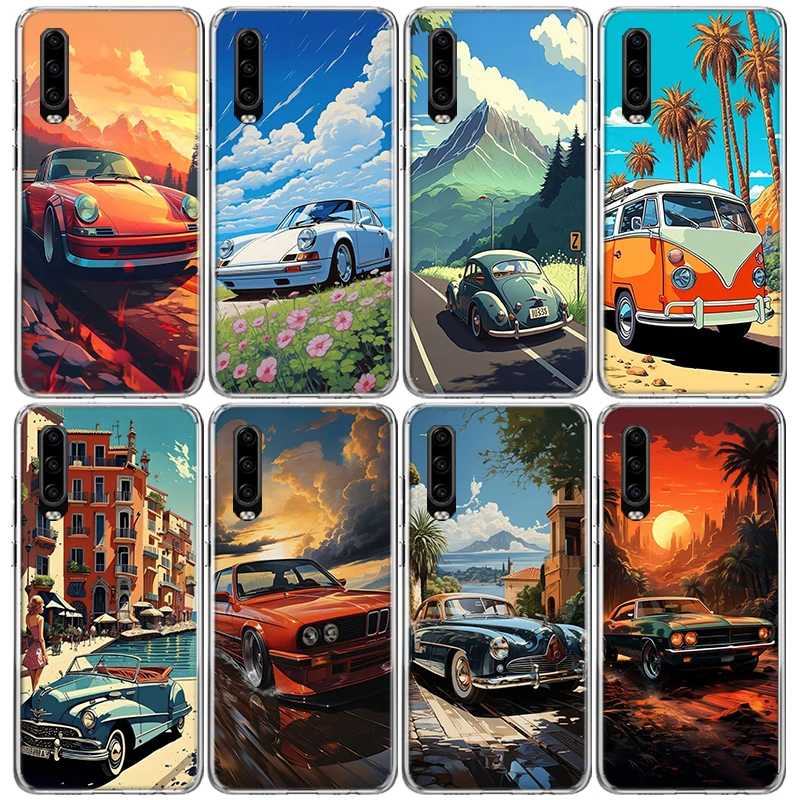 Классический винтажный Старый Ретро чехол для телефона в автомобиле Huawei P40 P30 P20 P10