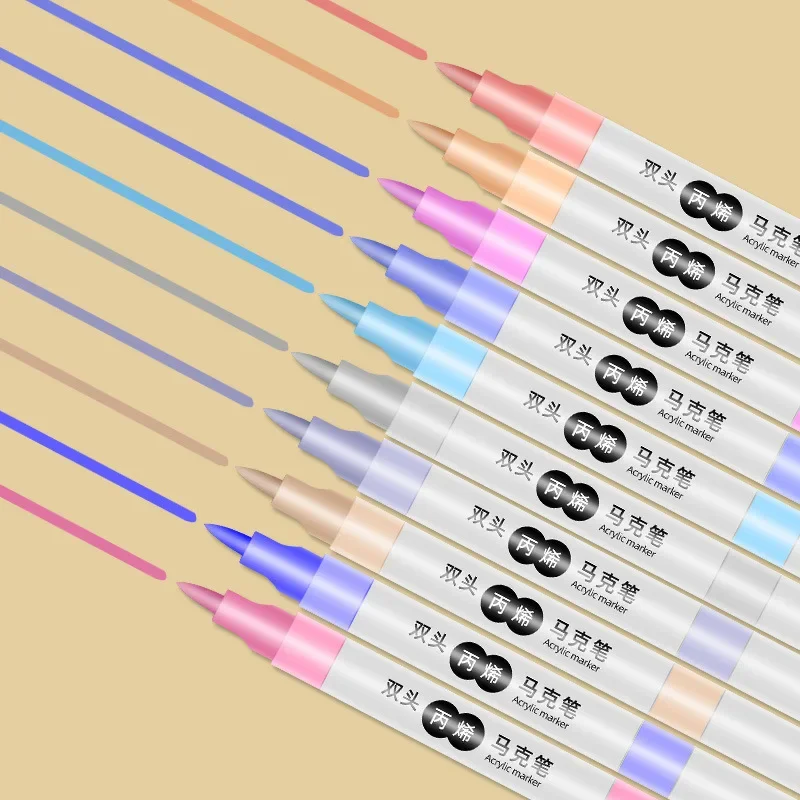 12 шт. двуглавый двухцветный акриловый маркер водостойкие принадлежности для