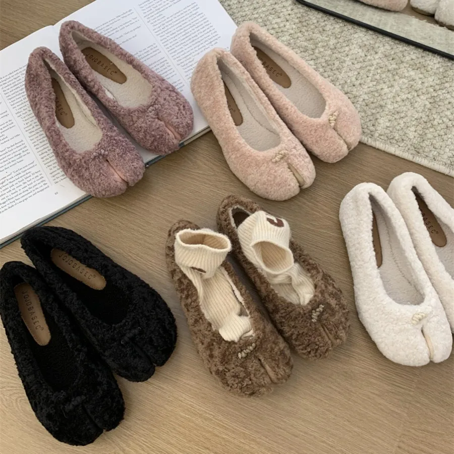 

Женские повседневные Меховые Туфли bailos, с разрезом, на плоской подошве, с круглым носком, Осенние лоферы, с бабочкой, зимняя Классическая обувь без шнуровки