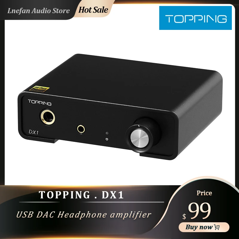 

TOPPING DX1 DAC Headphone Amplifier AK4493SEQ Decoder USB XU208 DSD256 32Bit 384KHz Mini Audio AMP Support 6.5 3.5mm RCA Output