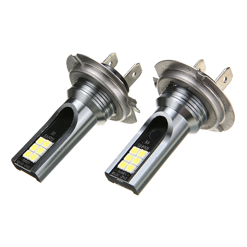 

2pcs H7 Car LED Headlight Durable Aluminum Alloy Automobile Fog Light Bulbs Universal Cars Reversing Lights Turn Signal Lamp