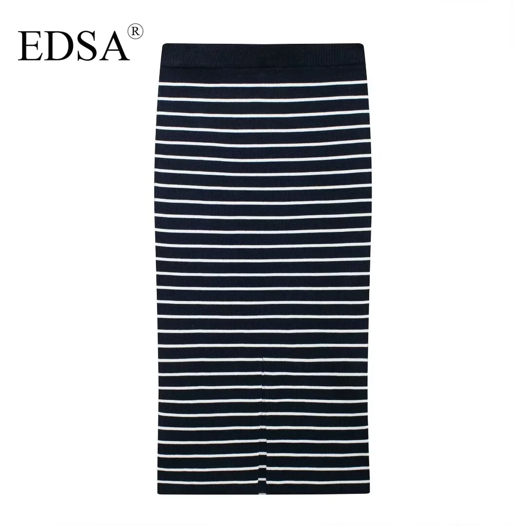 EDSA Женское Трикотажное Платье В Полоску Комплект Из 2 Предметов Кардиган С