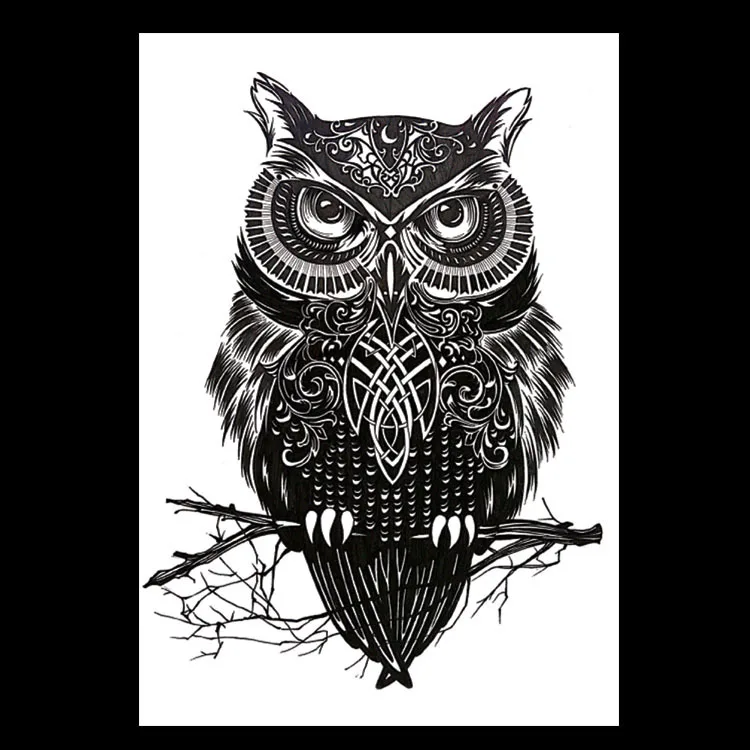 

Temporary Tattoos Wolf Skull Head Mechanical Arm Black Owl Waterproof Sticker Arm Body Decoration Body Art Fake Tattoo Decals