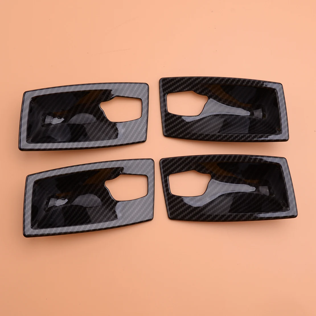 

Черная текстура из углеродного волокна, 4 шт., внутренняя дверная ручка, Накладка для BMW 5 Series E60 E61 2004 2005, аксессуары