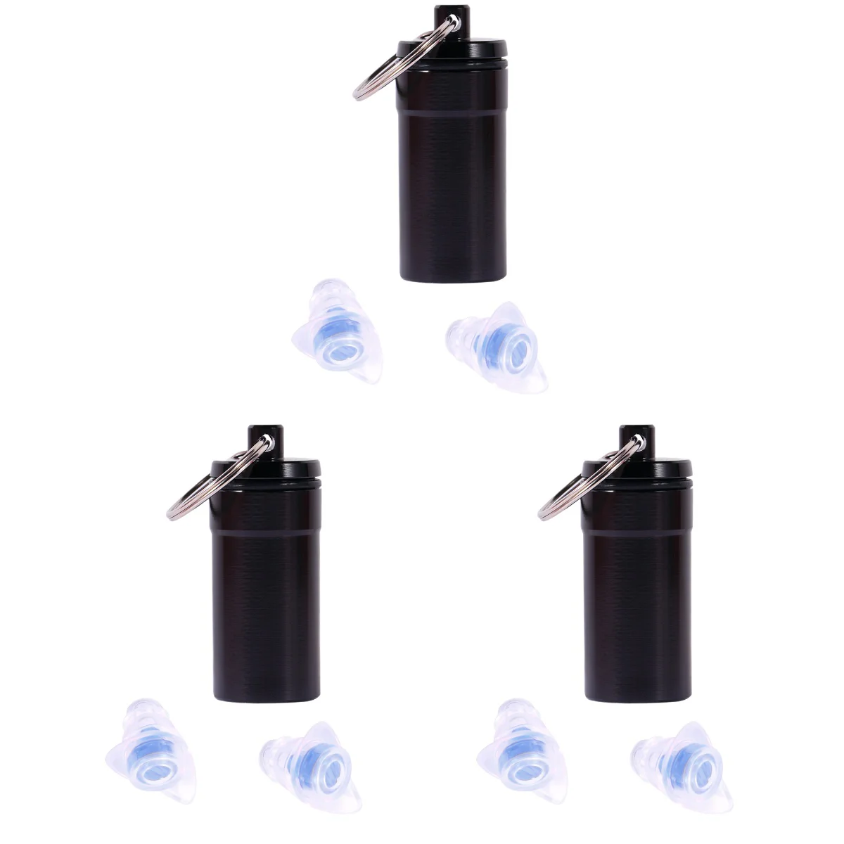 

3 Pairs Blue Silicone Musician Filter Earplugs Noise Reduction Cancelling Hearing Protection Earbud Reusable Care and 1pc
