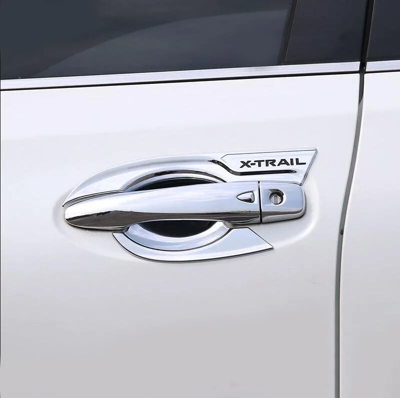 

ABS Chrome Car Styling Door Handle Cover Door Handle Bowl Trim Car Accessories Fit For Nissan X-trail T32 2014-2017 2018 2019