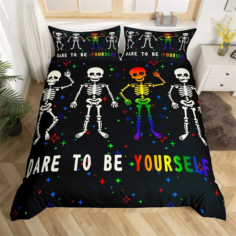 Комплект постельного белья с радужной расцветкой для девочек и мальчиков