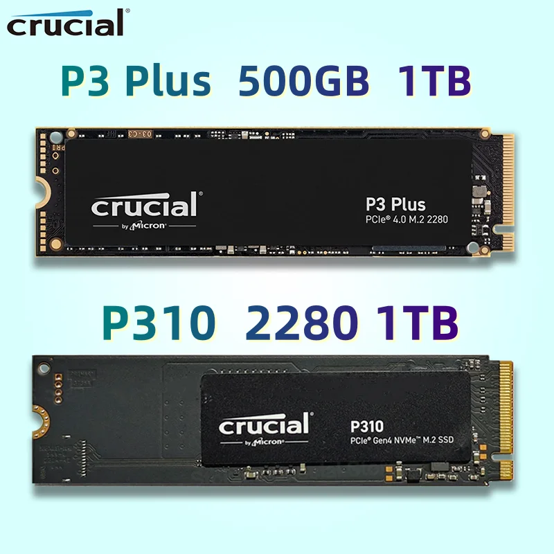 OEM Package Crucial SSD P3 Plus 500GB 1TB PCIe Gen4 3D NAND NVMe M.2 2280 & P310 1TB built-in solid-state drive
