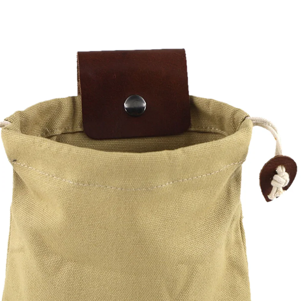 Outdoor Foraging Bag Leather Bushcraft Bag Vegetable Harvest Garden Fruit Picking Waist Tools Storage Hanging Pouch Camping