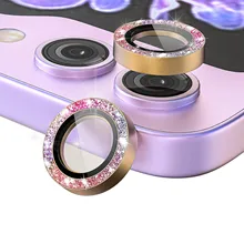 Bling Tiny Diamond Alloy Camera HD Glass Protector for Samsung Galaxy Z Flip 5 Flip5 ZFlip5 Glitter Metal Lens Ring Cap Locator