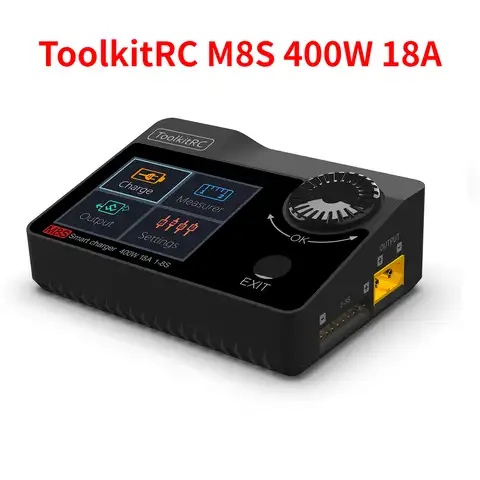 Зарядное устройство ToolkitRC M8S, 400 Вт, 18 А, 2,4 дюйма, цветной ЖК-экран