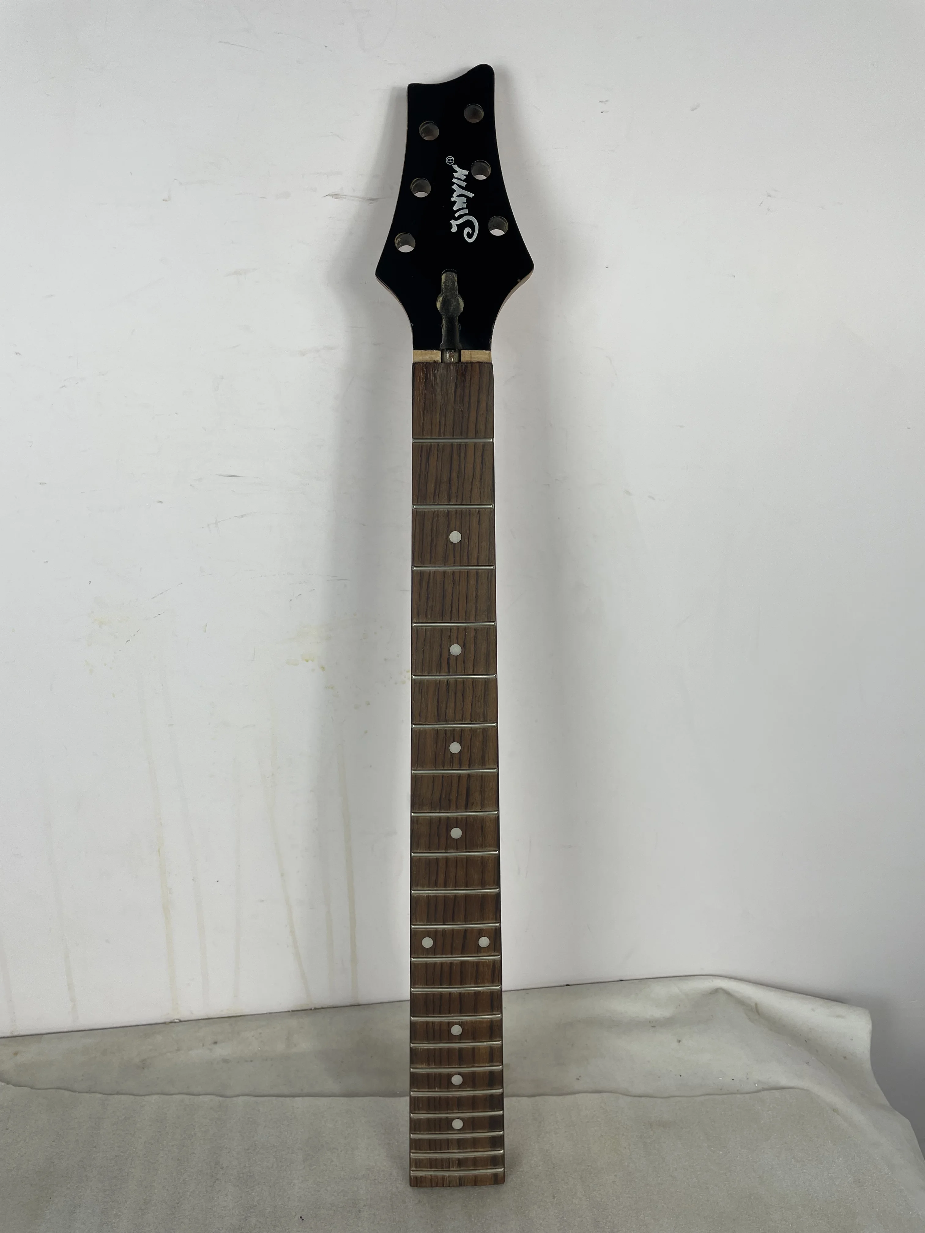 

Stock Electric Guitar Neck 21 Fret 24.4 Inch Maple Wood Rosewood Fingerboard Rare Guitar Neck Finished Special Shape Real Photos