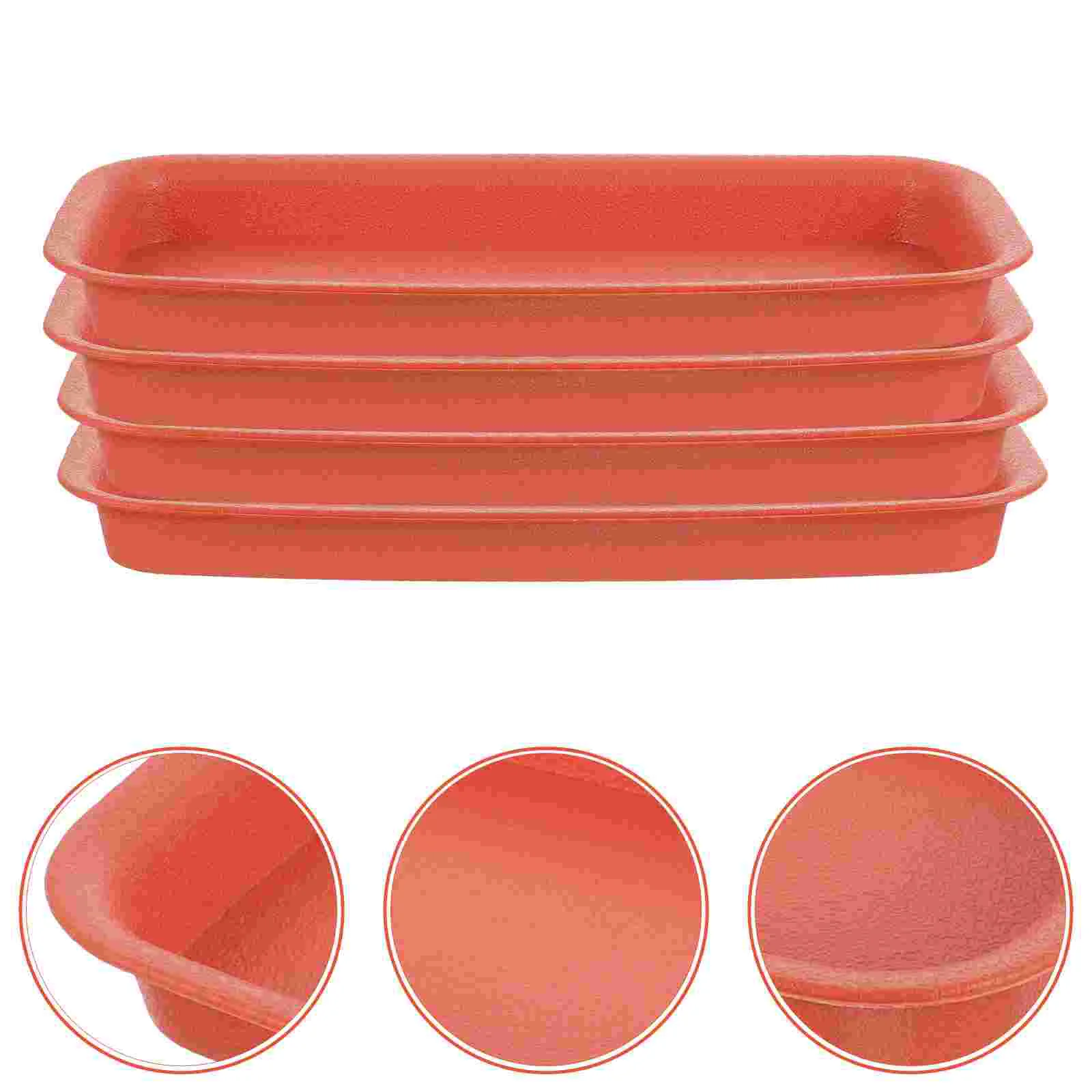 

4 Pcs Drip Tray Flower Pot Succulent Planters Flowerpot Bottom Holder Plastic Trays Indoors No Holes
