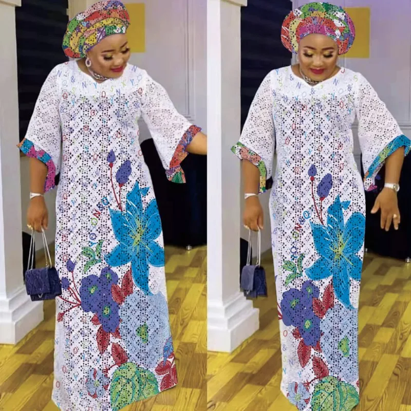 

Африканские платья для женщин, новинка 2022, летнее Женское Платье макси с цветами, Женская традиционная африканская одежда, сказочные мечты