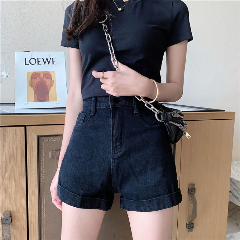 Short Pants for Women To Wear Cargo Black Womens Shorts Loose Boxer Jeans Denim Baggy Clothing Korean Style Low Price Outfits XL