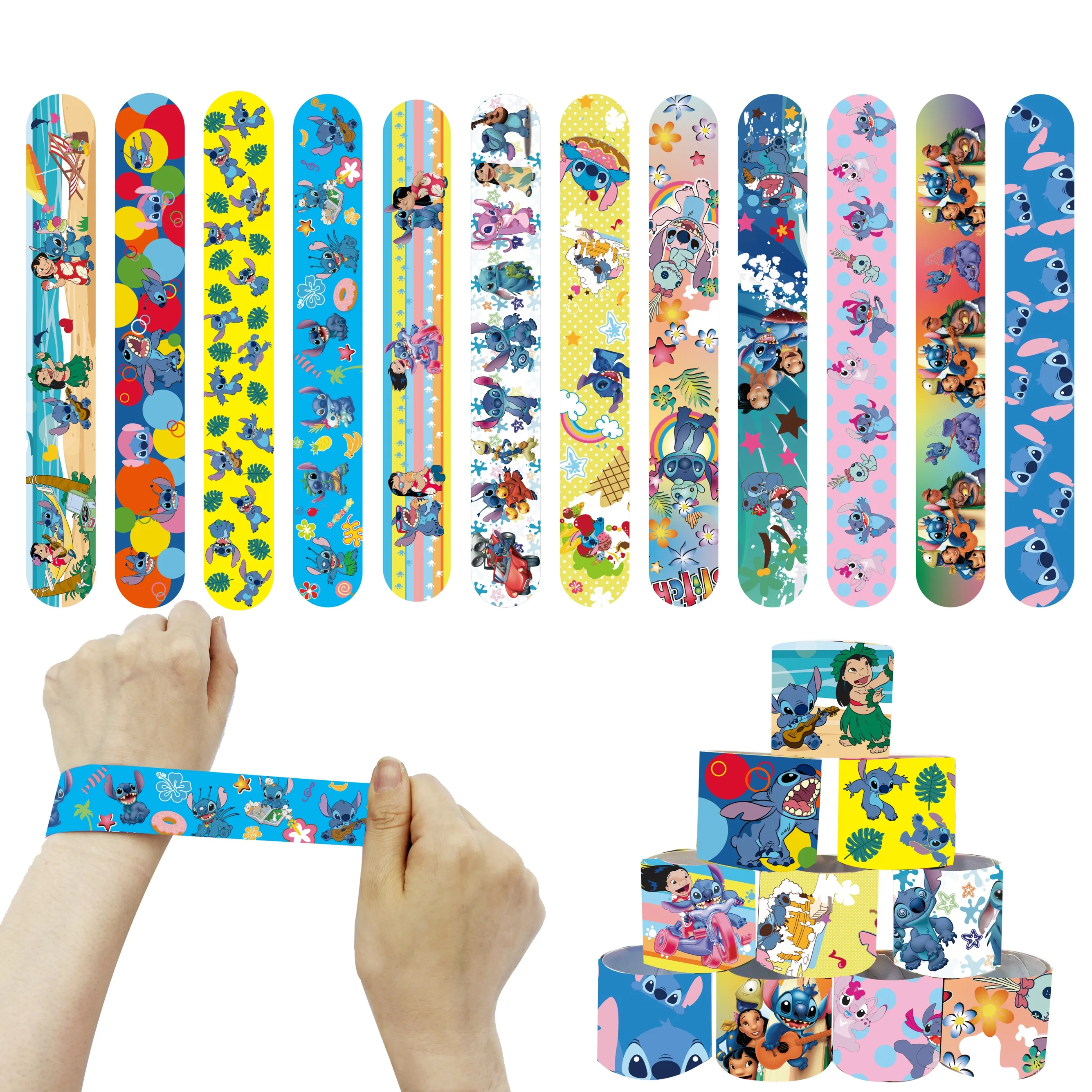 

Lilo Stitch Slap Bracelet Party Decoration Snap Bracelets for Kids Boys Girls Party Favors Wrist Bands Pinata Goody Bag Fillers