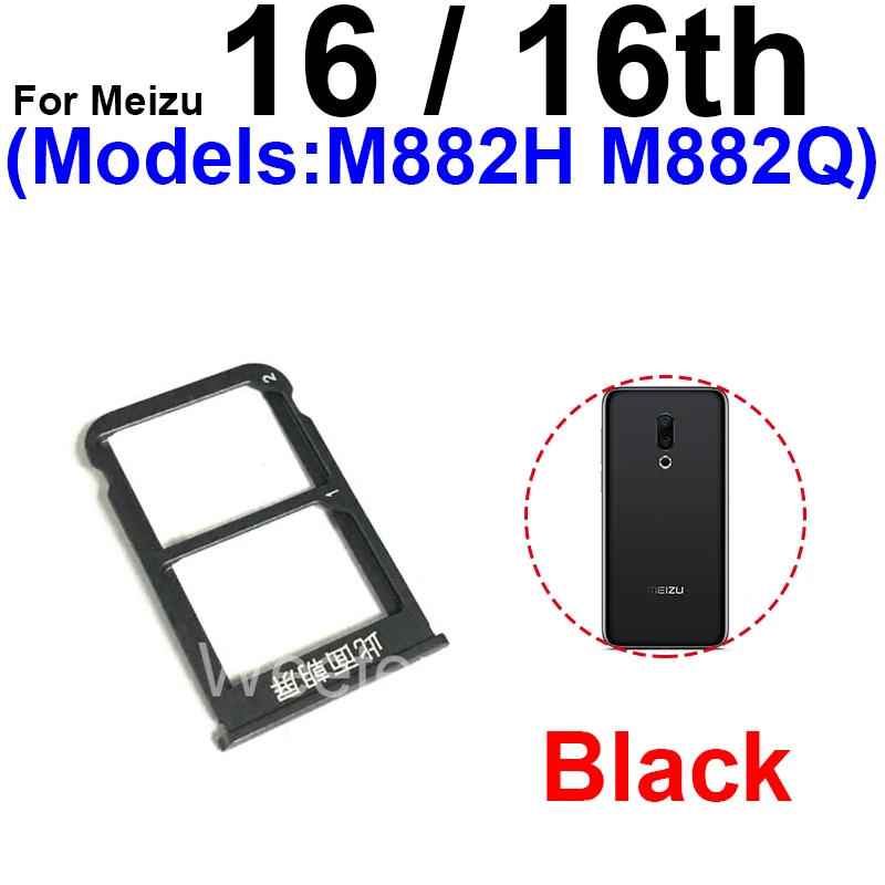 Фото Держатель лотка для SIM-карты для Meizu 16 16 Plus 16th Plus 16X 16XS, двойной лоток для SIM-карты, адаптер для слота для карты, запасные части №2