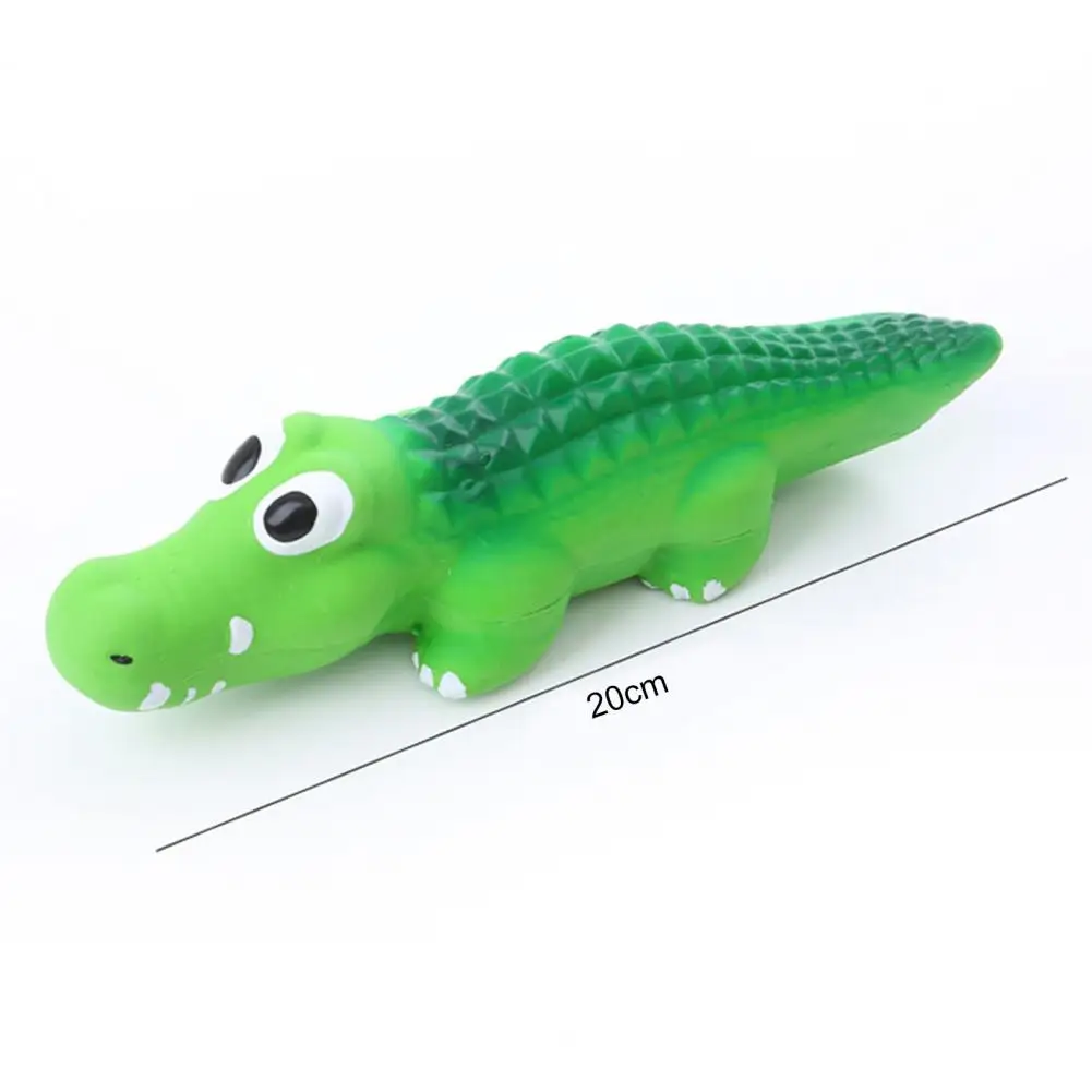 

PETWTILTIH Durable Pet Chew Toys Soft Relieve Stress Reusable Green Crocodiles Pet Toy