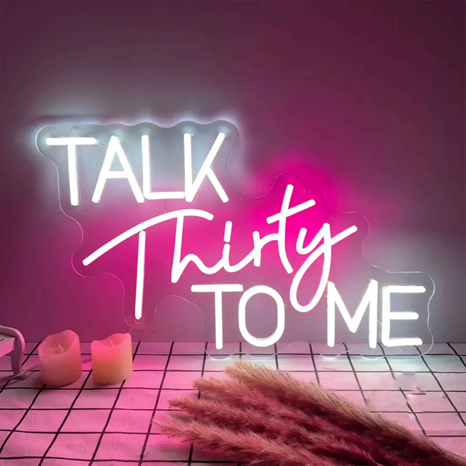 

TALK Thirty TO ME Neon Art Sign Custom for Birthday Party 30th Birthday Gifts Led Sign Home Decor Anniversary Party Wall Hanging