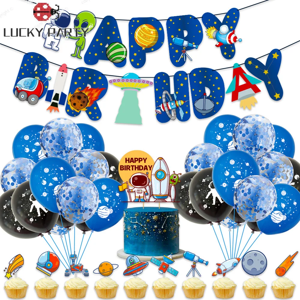 

Outer Space Balloon Garland Kit Arch Moon Rocket Astronaut Foil Helium Balloons For Galaxy Theme Boy Kids Birthday Party Decor
