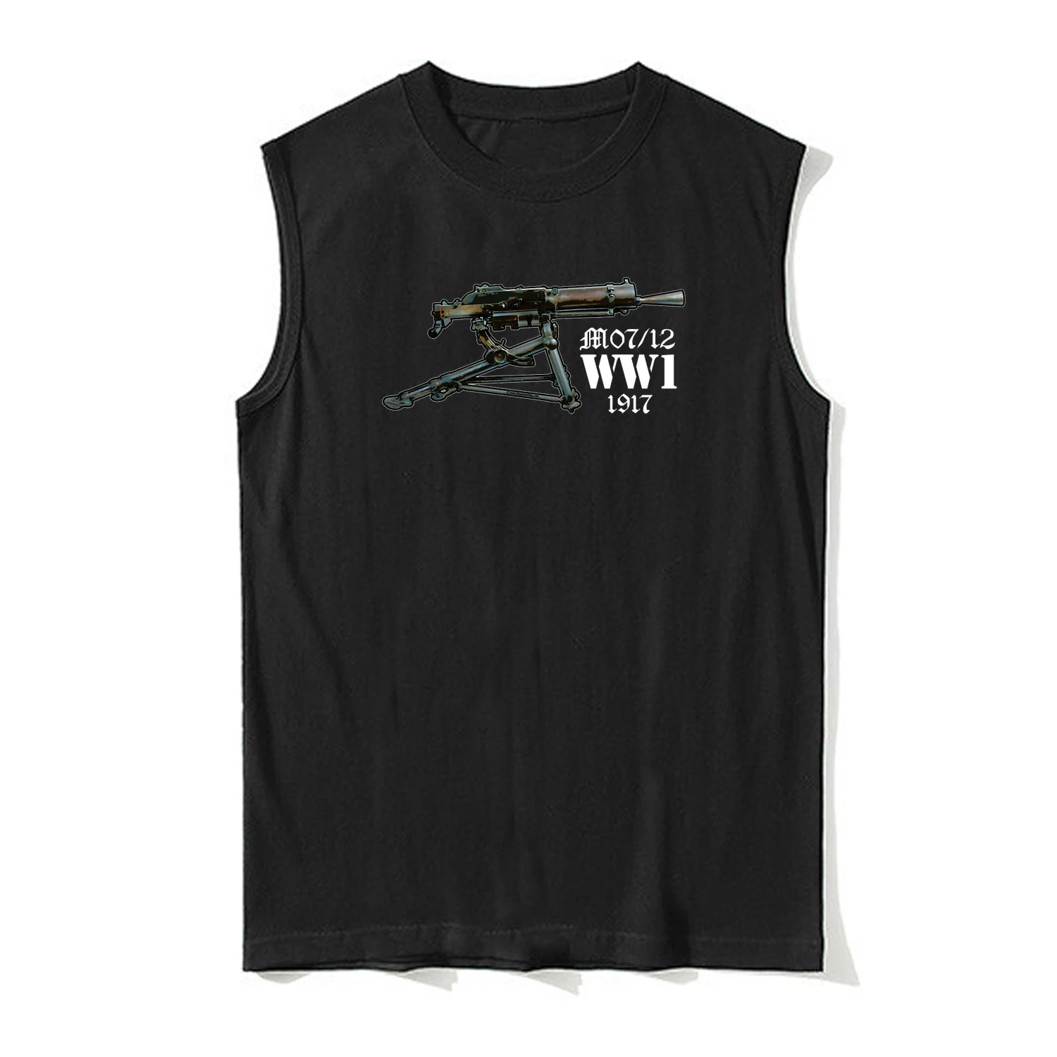 Майка мужская из натурального хлопка с круглым вырезом без рукавов