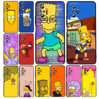 animation simpsons boy silicone cover for xiaomi redmi note 11e 11s 11 11t 10 10s 9 9t 9s 8 8t pro 5g 7 5 black soft phone case