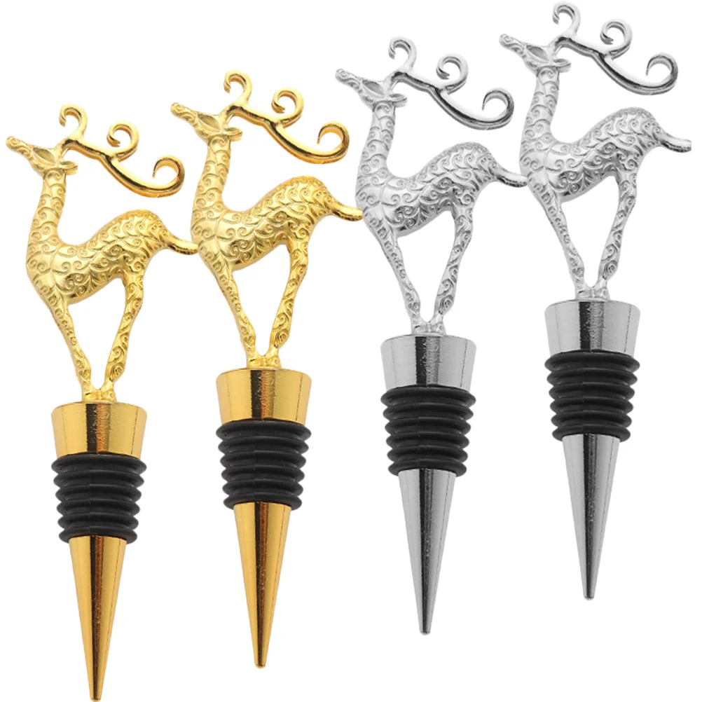 

Stopper Bottle Christmas Stoppers Plug Corksbeverage Sealing Party Accessories Santa Decorative Champagne Reindeer Head Deer