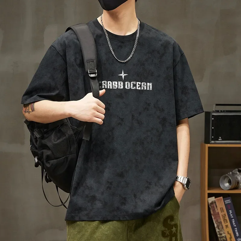 Мужская футболка Cityboytrendy в американском стиле 230 г вязаная свободного кроя с