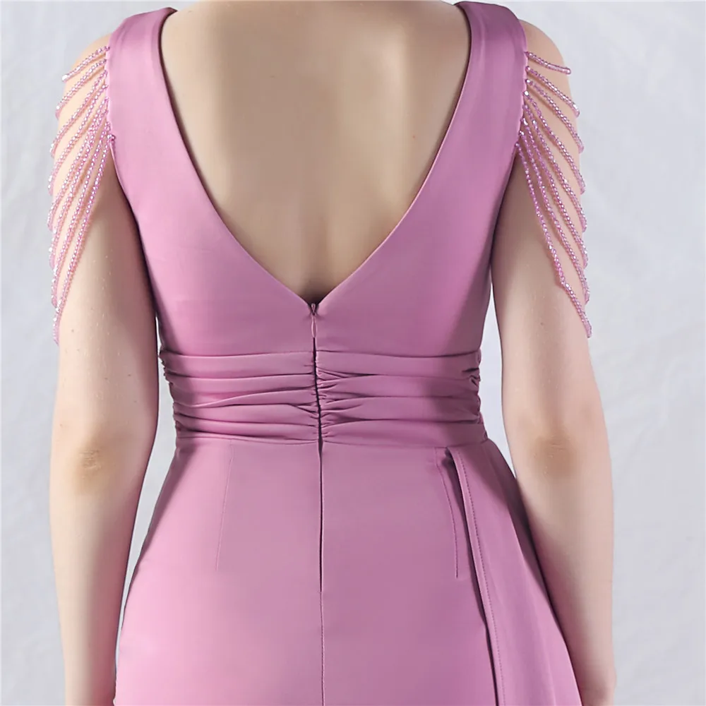 Женское атласное платье-Русалка DEERVEADO роскошное вечернее платье с бисером