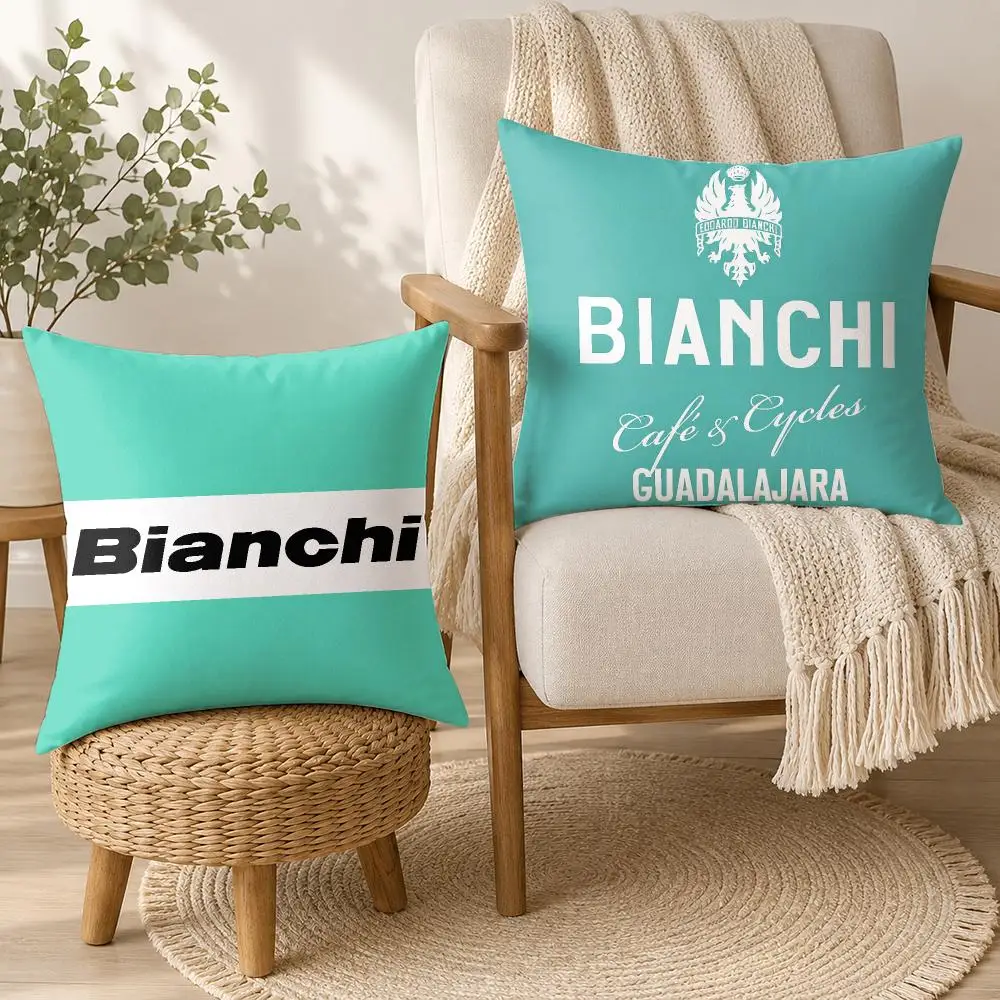 Фото Роскошная декоративная наволочка с логотипом B-Bianchi, квадратная, 40x40 см, для дивана, спальни, гостиной, домашнего декора. №2
