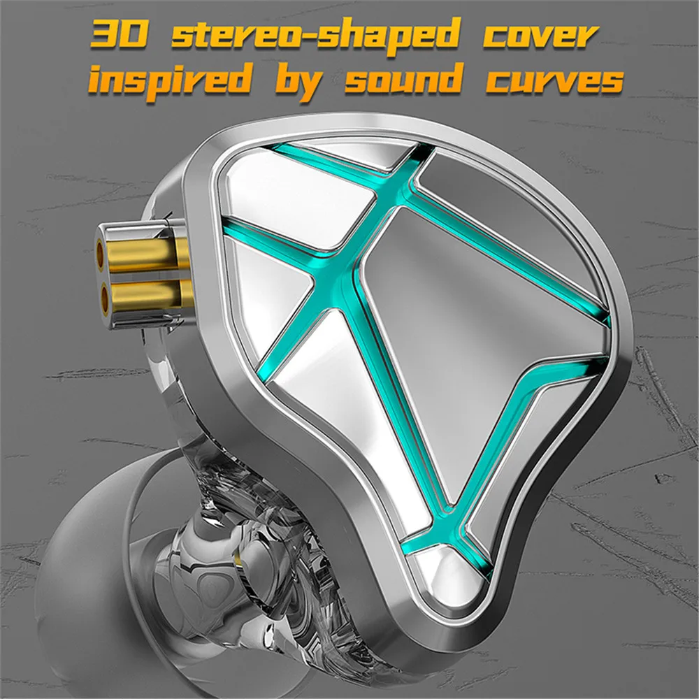 Проводные металлические наушники KZ ESX Hi-Fi стереонаушники с басами спортивные