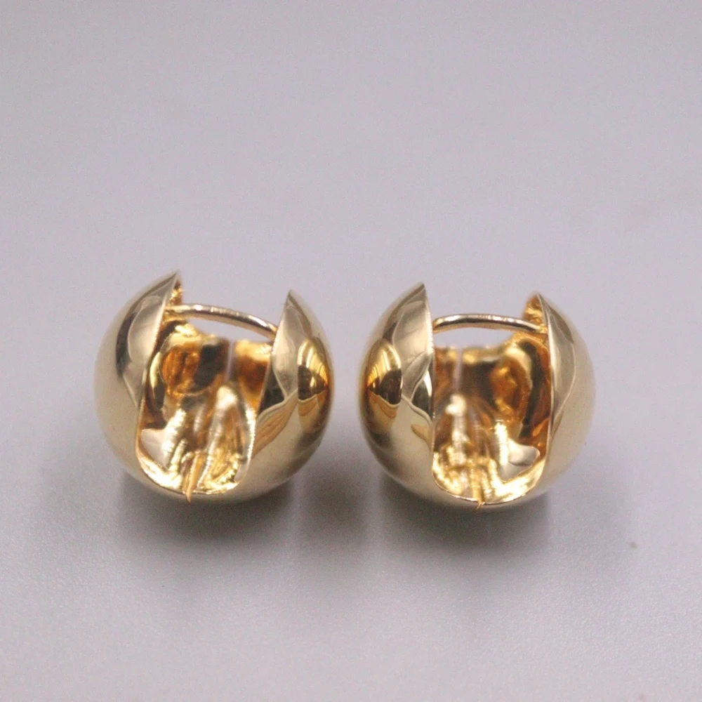 Женские серьги-гвоздики из настоящего чистого желтого золота 18 карат подарок на