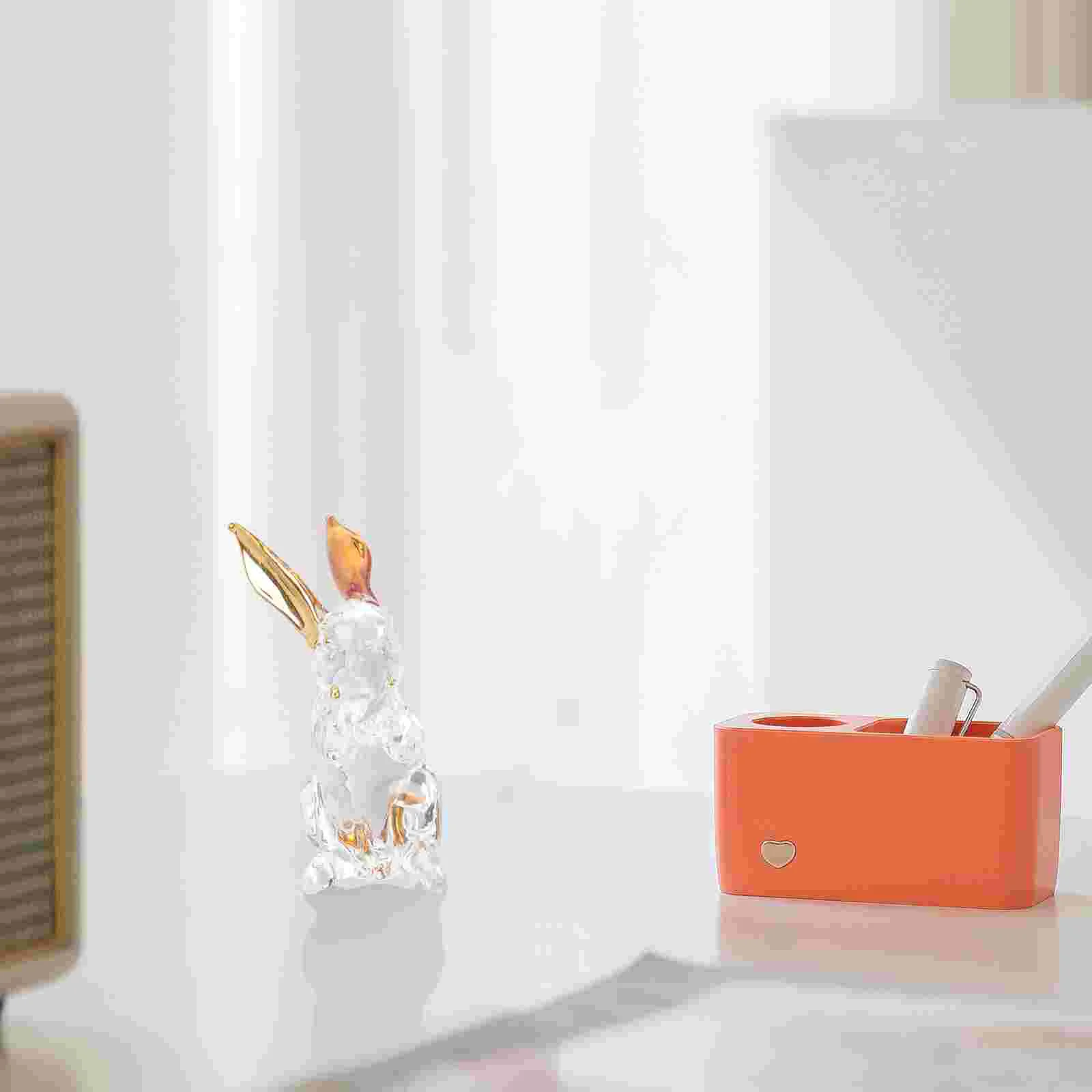 

Rabbitbunny Figurines Crystal Statue Animal Figurine Blown Garden Hand Decor Paperweightornament Ornaments Easter Sculpture