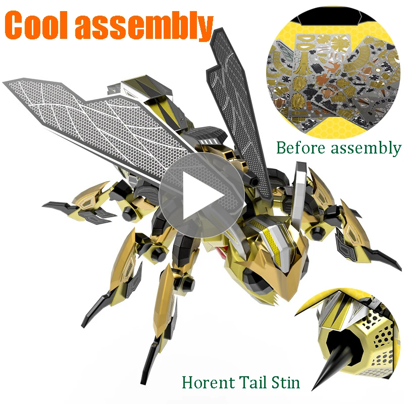 

Leader Bumblebee Model Adult Difficult Hand-Assembled Decompression Toy Metal Puzzle Child Gift Birthday Present