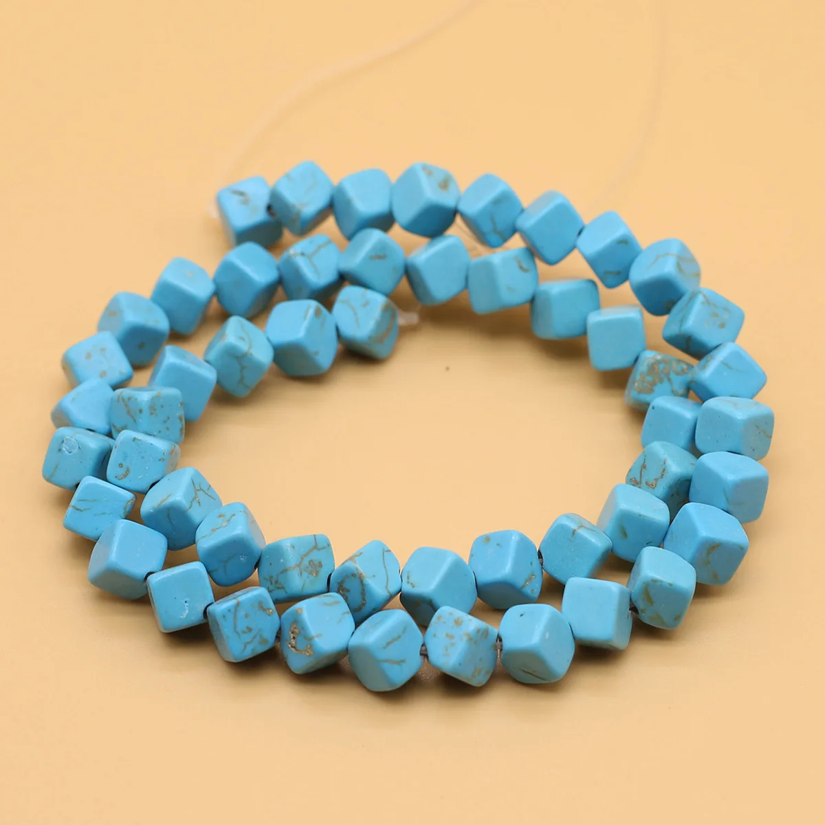

Synthetic Blue Turquoise Irregular Square Beaded Handmade Jewelry Making DIY Necklace Earrings Bracelet Charm Accessories Gift