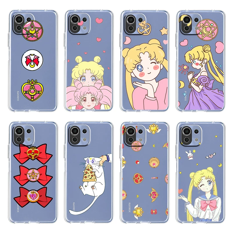 

Hot Anime Sailor Moon For Xiaomi Mi 12 12X 11Ultra 11i 11T 10 10T 9 9T Pro Lite 8 4G 5G Soft Transparent Phone Case Coque Capa