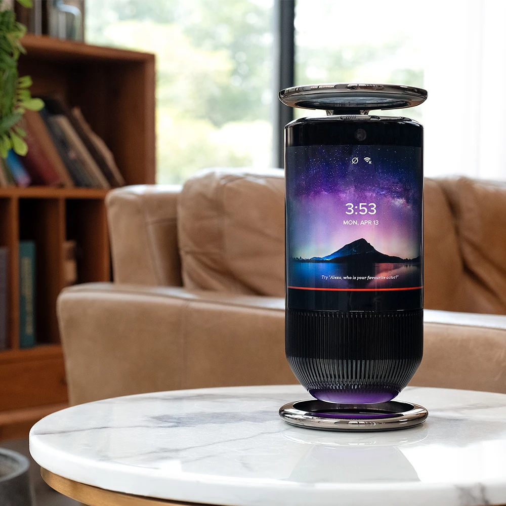 

MIRAGE AMOLED LCD display wireless Alexa Speaker 3D Music led light with curved screen portable wifi smart Speaker