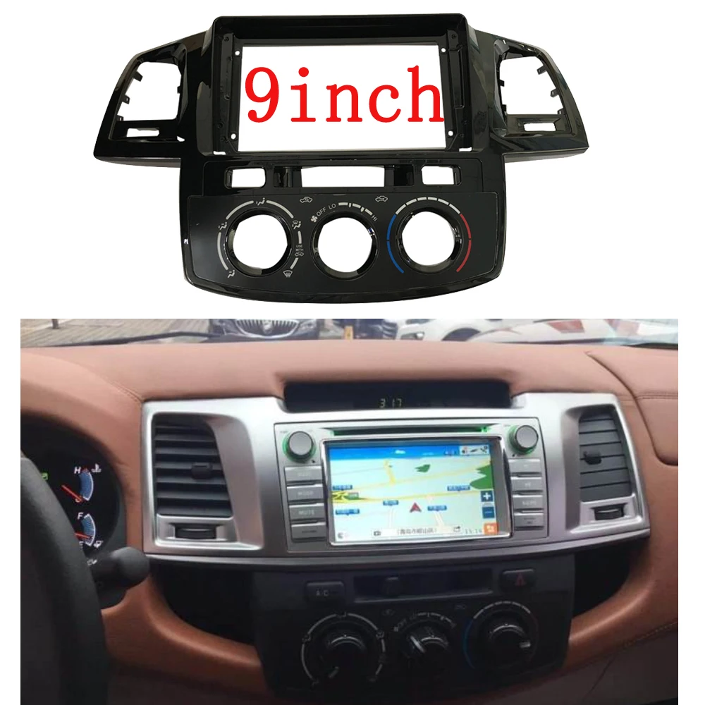 

2 Din 9 Inch Car Radio ABS PC Plastic Fascia Plane Frame for TOYOTA Fortuner Hilux 2005-2014 Dash Kit