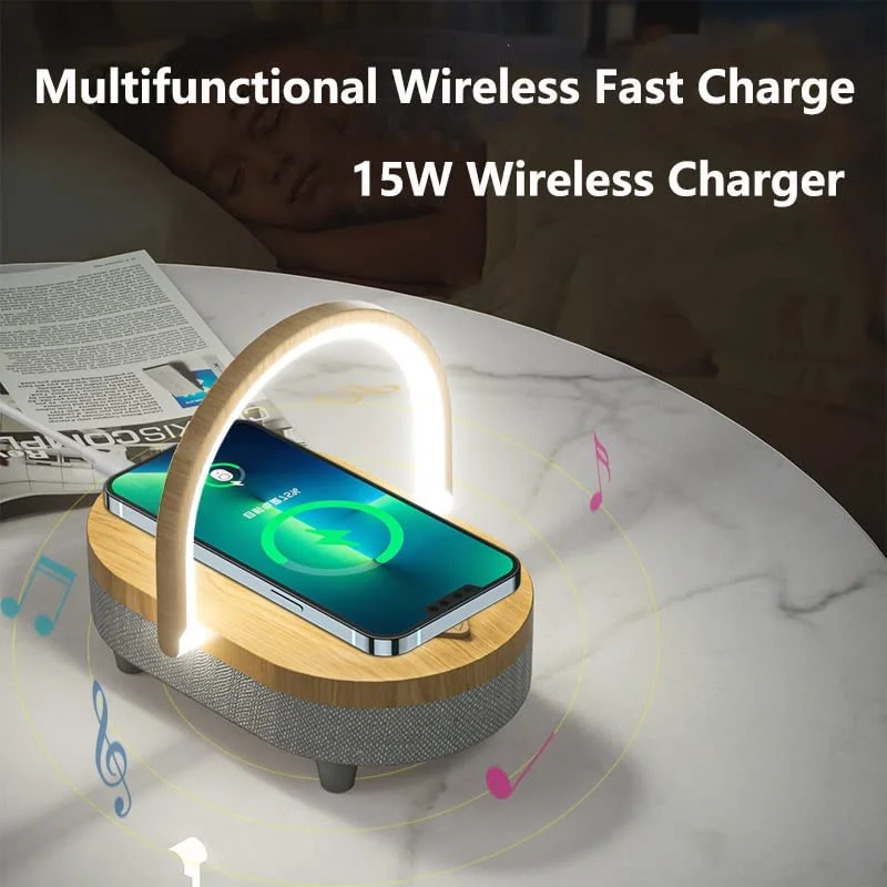 Беспроводное зарядное устройство 15 Вт, Bluetooth-динамик, функция быстрой зарядки
