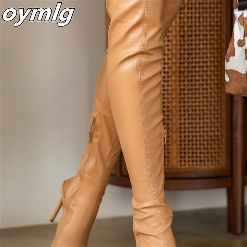 

Fish mouth women's boots stiletto high-heeled black high-heeled elastic boots high-heeled over-the-knee boots women's boots