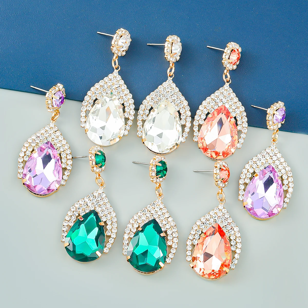 

DOINGPRO New Trend Metal Glass Rhinestone Geometric Dangle Earrings Casual Party Sparkling Accessories 2022 Women's Earrings