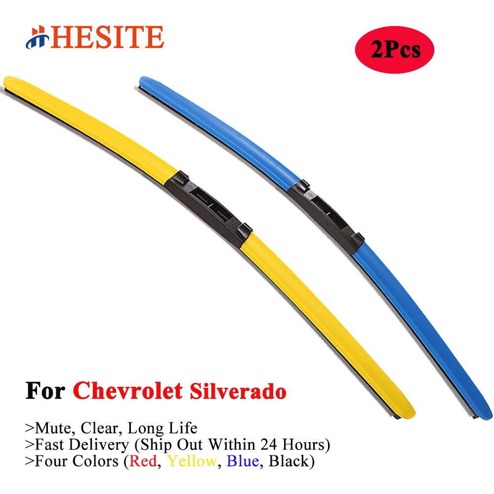 

HESITE Colorful Windshield Wipers For Chevrolet Silverado 1500 2500 3500 Series Car Front Windscreen Wiper Blades Red Blue Black