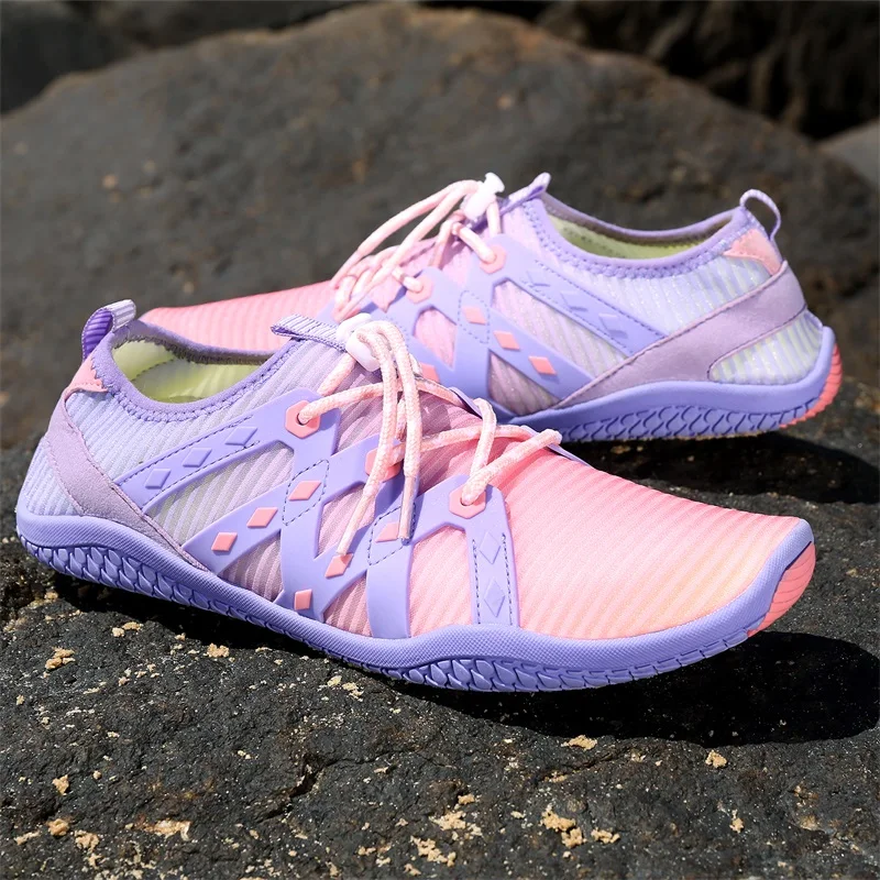 

Summer New Fashion Pink Purple Women's Water Shoes Big Size 47 Quick-dry Unisex Sneakers Outdoor Beach Barefoot Shoes Women 2022